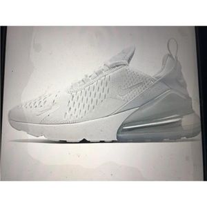 New Nike Air Max 270 White-Metallic Silver Unisex sz 2.5